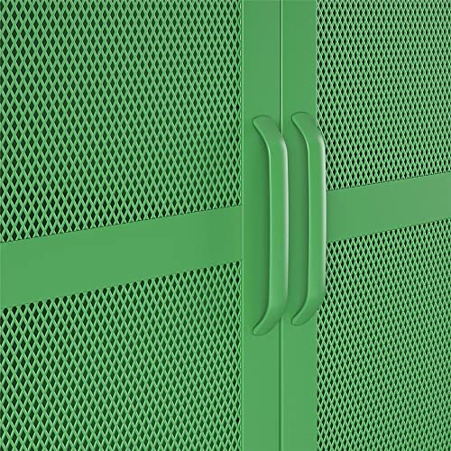 Novogratz Channing Tall 2 Door Storage Cabinet-Mesh Metal Locker, Kelly Green - WoodArtSupply