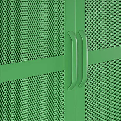 Novogratz Channing Tall 2 Door Storage Cabinet-Mesh Metal Locker, Kelly Green - WoodArtSupply