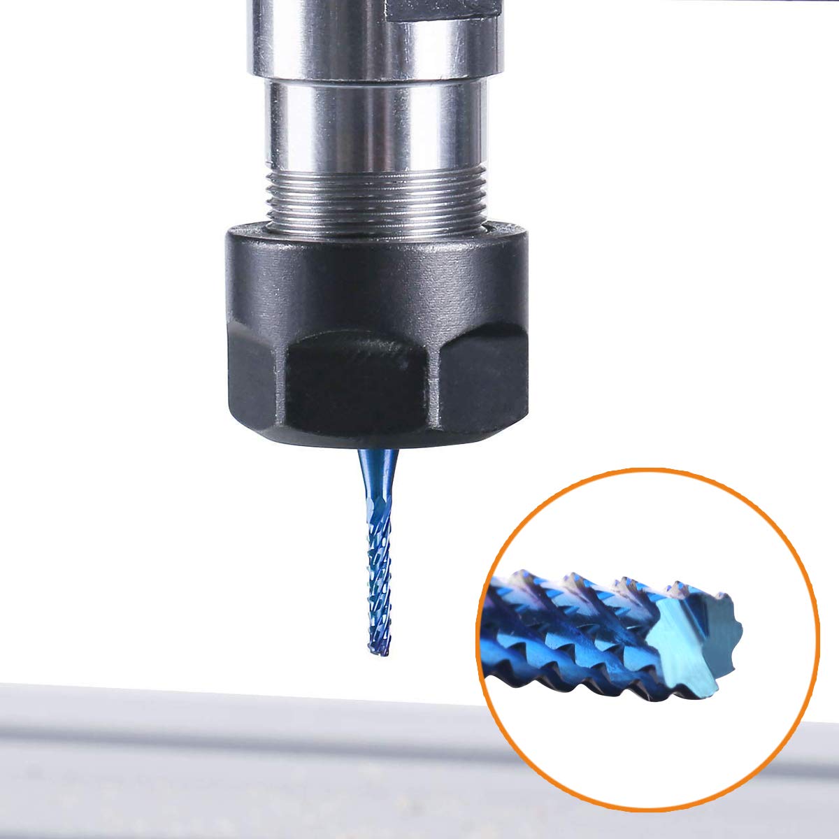 40Pcs End Mills CNC Router Bits Set 1/8" Shank, Mcwdoit CNC Machine Cutting Milling Tool Engraving Cutter Including Flat Nose/Ball Nose End Mill, mcwdoit