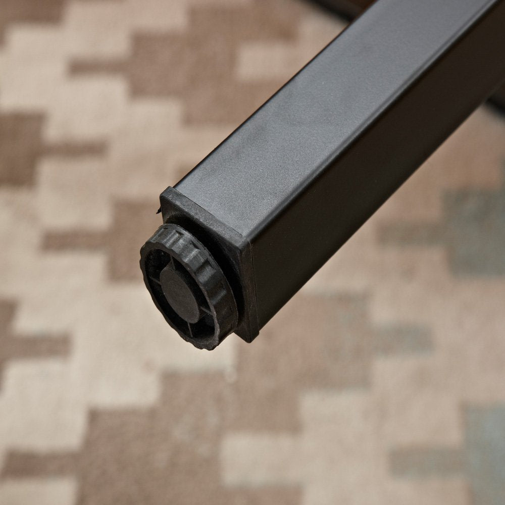 Need Small Square Dining Table- 31-1/2'' Sturdy and Heavy Duty Writing Desk for Small Spaces and Writing Table Desk, Teak Color Desktop & Black Frame Need