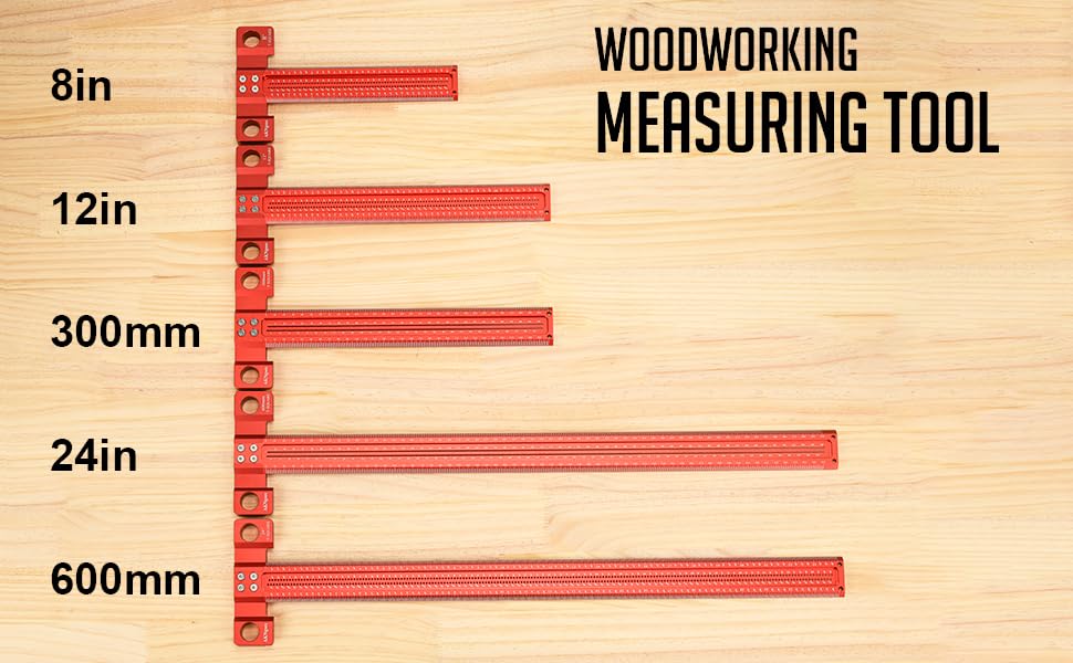 AKNgoes Woodworking Scriber T-Square Ruler 24in with Thoughtful Support Lips, Architect Ruler for Carpenter Work, Layout and Measuring Tools - WoodArtSupply