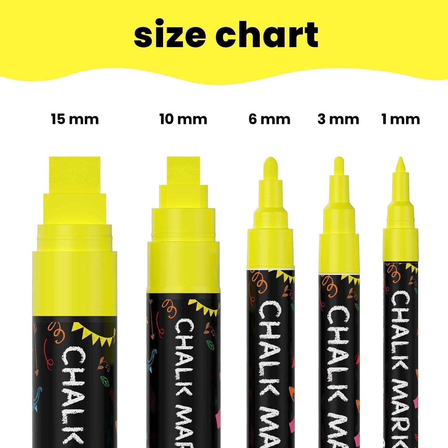 Chalkola Variety Bundle - 5 Yellow Variety + 10 Metallic 3mm - WoodArtSupply