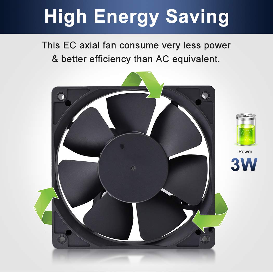 Wathai EC 120mm x 25mm Ball DIY Cooling Ventilation Exhaust Fan 110V 115V 120V 220V 240V AC Axial Case Muffin Fan Wathai