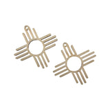 12 Pieces (Many Sizes) Smooth Unfinished Wood New Mexico Zia Sun Symbol Laser Cutout Dangle Earring Jewelry Blanks Charms Ornaments Shape Crafts Made Texan Wood Crafts