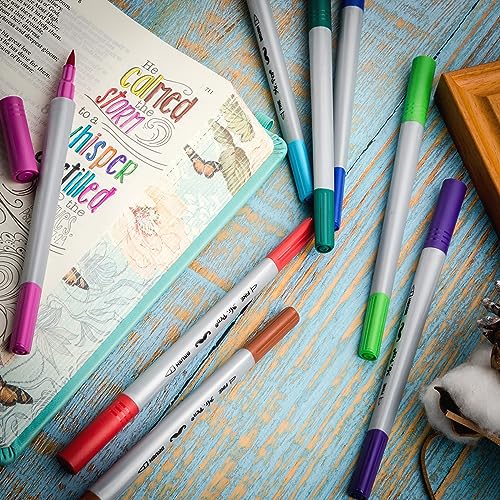 Mr. Pen- Dual Tip Brush Pens, 12 Colors, Art Markers for Kids Adults Coloring Mr. Pen