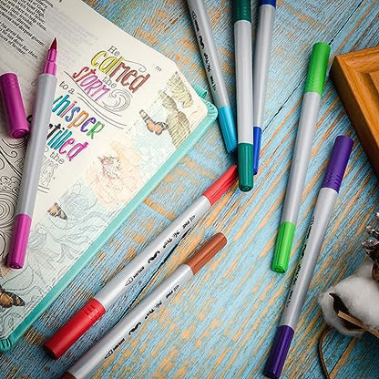 Mr. Pen- Dual Tip Brush Pens, 12 Colors, Art Markers for Kids Adults Coloring