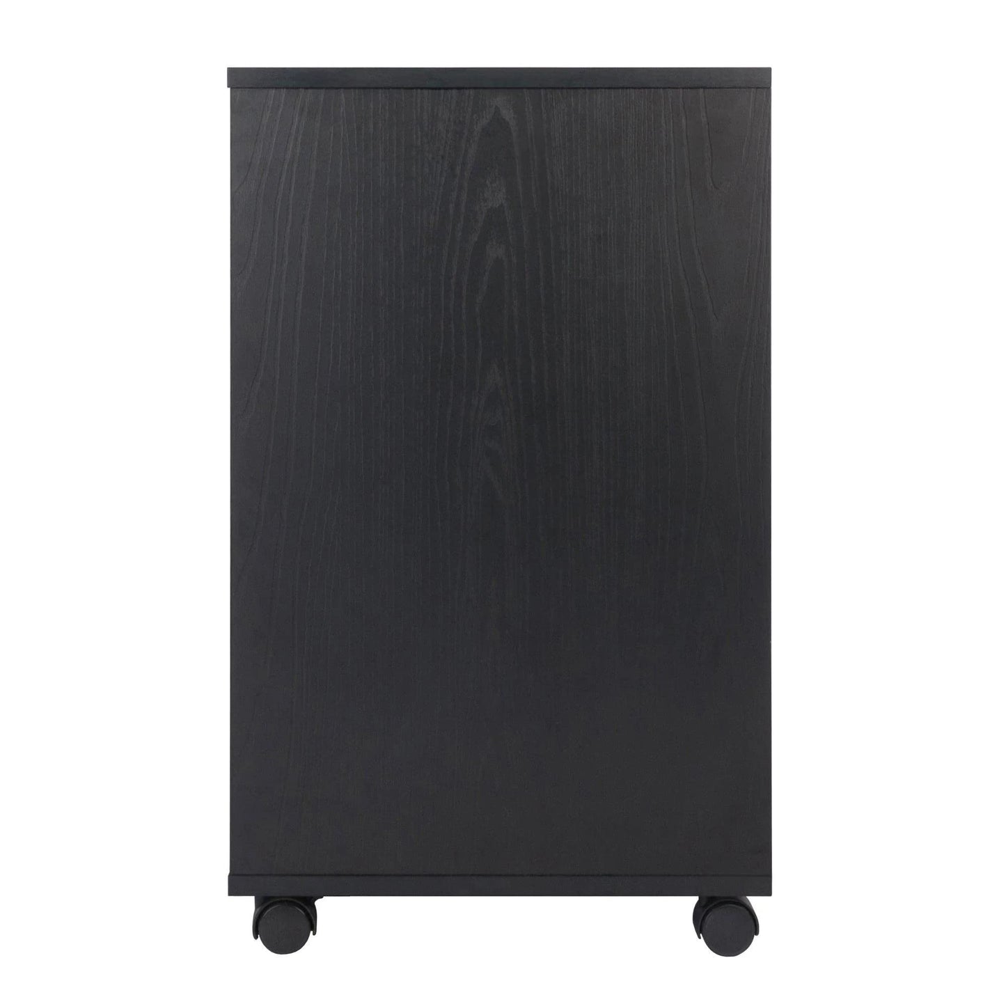 Winsome Wood Halifax Cabinet/Cupboard, 2 Large Drawer with 3 Small Drawer, Black - WoodArtSupply