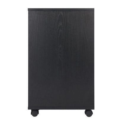 Winsome Wood Halifax Cabinet/Cupboard, 2 Large Drawer with 3 Small Drawer, Black - WoodArtSupply