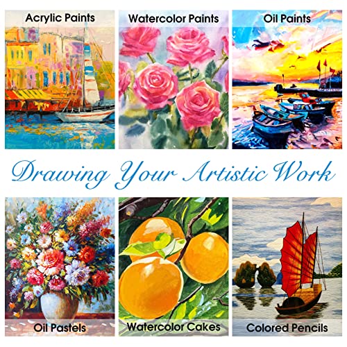 Art Supplies, Vigorfun Deluxe Wooden Art Set Crafts Drawing Painting Kit with 2 Sketch Pads, Oil Pastels, Acrylic, Watercolor Paints, Creative Gifts VigorFun