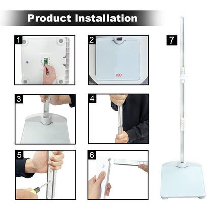 Height and Weight Scale,Digital Weight Scale Platform Combined with Portable Detachable Rangefinder, Maximum Weighing 220 pounds, Height Rod 75.2 - WoodArtSupply