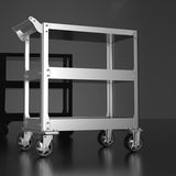 3-Tier Stainless Steel Utility Cart, 1100 lbs Heavy Duty Service Cart with Wheels, Rolling Tool Cart on Wheels, Work Cart for Mechanic, Garage, EHONXI