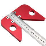 Center Finder Line Gauge Square Center Scribe Carpenter Woodworking Ruler 45 Degrees Angle Line Caliber Marking Ruler Wood Measuring Scribe Tool DHODNQP