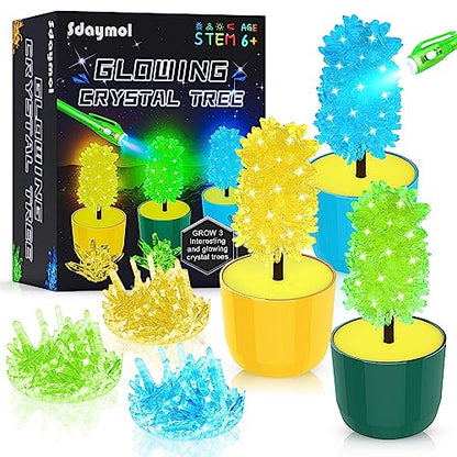 sdaymol Glowing Crystal Growing Kit, Science Kits for Kids Age 8-12, DIY Educational Science Experiments Lab Toys - STEM Projects Toys for Kids & - WoodArtSupply