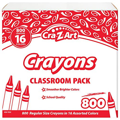 Cra-Z-Art Crayons, 16 Assorted Colors, 800/pack