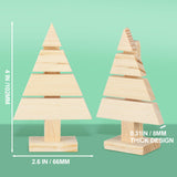 Geetery 12 Pcs Wooden Christmas Tree Standing Unfinished Wood Christmas Tree Pallet Ornaments 4 x 2.6 Blank Rustic Farmhouse Tree Shaped Craft Geetery