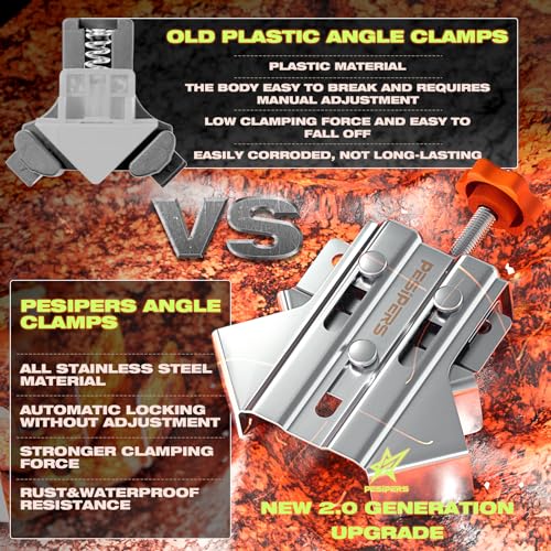 Pesipers 4PCS Stainless Steel Right Angle Clamp For Woodworking, Durable Rust&Corrosion Resistant Upgraded 90 Degree Corner Clamps with Adjustable pesipers