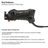 Rotozip SS355-10 5.5 Amp High Performance Spiral Saw Tool Kit with (3) Collects and (2) Bits, Compact & Lightweight - Ideal for Plunge Cuts, Freehand RotoZip