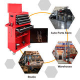 BIG RED 5-Drawer Rolling Tool Chest/Box with wheels,Metal Removable Tool Storage Cabinet for Garage and Workshop,Red/Black,ATBT3426R-RB BIG RED