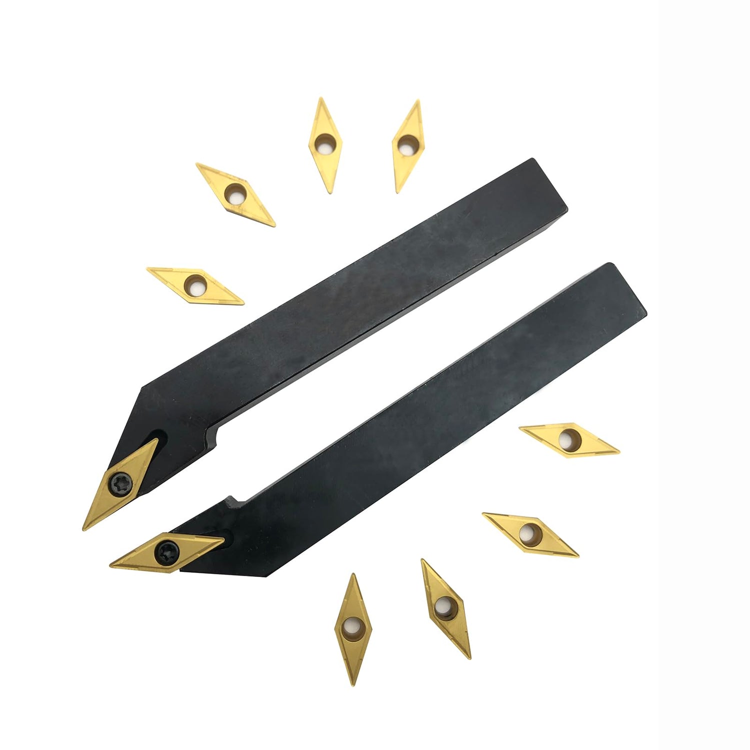 2pcs 1/2" Indexable Metal Lather Turning Tool Holder Boring Bars with VCMT110304/VCMT32.51 Carbide Turning Inserts,VCMT Insert Mutilayer Coated CNC Hunricho