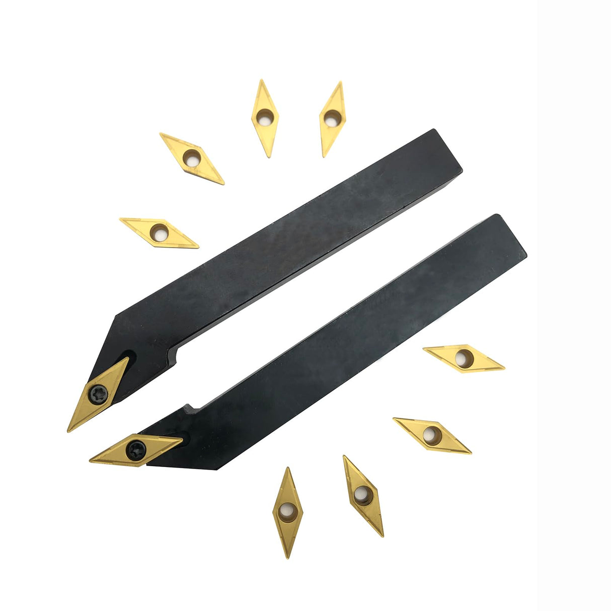 2pcs 1/2" Indexable Metal Lather Turning Tool Holder Boring Bars with VCMT110304/VCMT32.51 Carbide Turning Inserts,VCMT Insert Mutilayer Coated CNC Hunricho