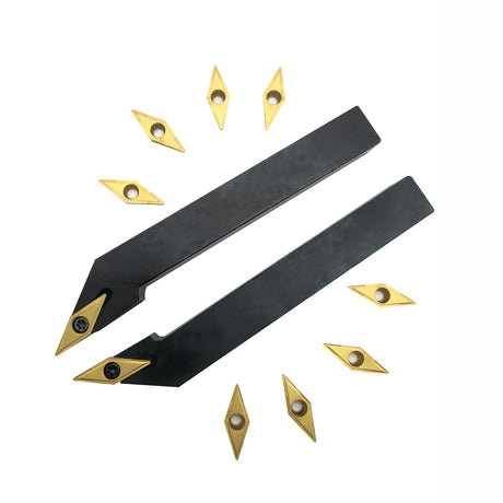 2pcs 1/2" Indexable Metal Lather Turning Tool Holder Boring Bars with VCMT110304/VCMT32.51 Carbide Turning Inserts,VCMT Insert Mutilayer Coated CNC Hunricho
