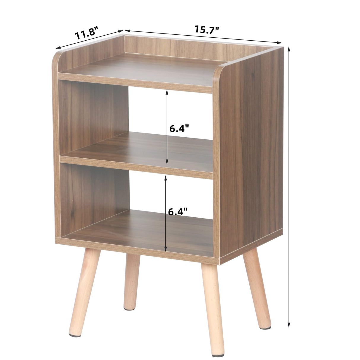 LUCKNOCK Nightstand, Mid-Century Modern Bedside Tables with Storage Shelf, Minimalist and Practical End Side Table, Fashion Bedroom Furniture, LUCKNOCK