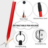 Rcybeo Carpenter Pencils 24pcs Construction Pencil 7 Inches Flat Black Carpenter Pencil with Pencil Sharpener Retractable Carpenter Pencil Holders Rcybeo