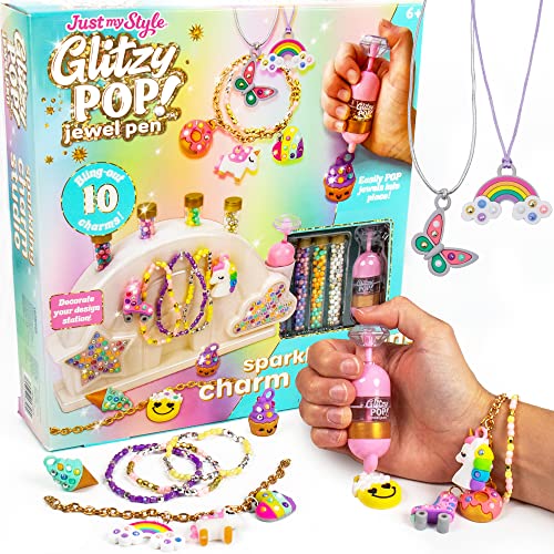 Just My Style Glitzy Pop Jewel Pen Sparkling Charm Studio, Gem Your Own Accessories, Gemming Kit for DIY Jewelry Charms, Great Girl’s Night Activity - WoodArtSupply