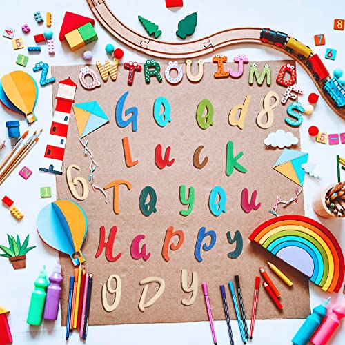 248 Pcs 1 Inch Wood Alphabet Letters and Wooden Numbers Blank Unfinished Wooden Letters for Crafts Wooden Numbers with Rustic Storage Tray for Blulu