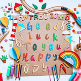 248 Pcs 1 Inch Wood Alphabet Letters and Wooden Numbers Blank Unfinished Wooden Letters for Crafts Wooden Numbers with Rustic Storage Tray for Blulu