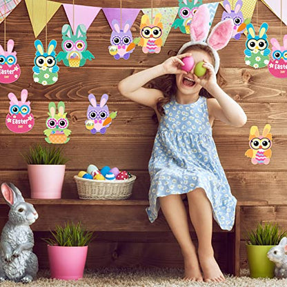 30 PCS Easter Paper Craft Kits Kids DIY Owl Art Craft Make Your Own Easter Owl Bulk Set for Home Classroom Game Activities Party - WoodArtSupply