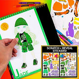 Horizon Group USA Rainbow High Scratch ‘n Style Fashion Sketchbook, Scratch Art, Coloring Book, Includes Stencils, Crayons, Scratch Art Stickers & Horizon Group USA