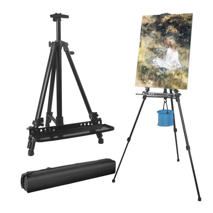 Artist Easel Stand Height Adjustable from 20" to 60".Aluminum Art Easel for Painting canvases with a Carrying Bag.Displaying & Painting Easel Stand - WoodArtSupply