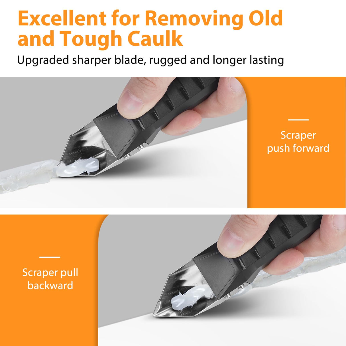 Silicone Caulking Tool Caulk Remover 3 in 1 - Upgraded Grout Removal Tool Kit Smooth Caulk for Bathroom Tub Shower Window Floor Glue Trowel Paint HELEMAN