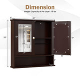 Byroce Bathroom Medicine Cabinet, Bathroom Wall Cabinet with 2 Mirror Doors & Adjustable Shelf, Over Toilet Storage, Wood Wall Mounted Storage WoodArtSupply