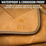 UUP Woodworking Apron for Men 20 oz Work Apron for Men with 9 Tool Pockets, Heavy Duty Waxed Canvas Apron Fit for Size S to XXL, Khaki UUP