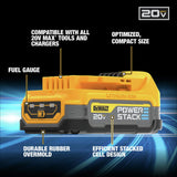 DEWALT 20V MAX* POWERSTACK™ Compact Battery, 2 Pack (DCBP034-2) DEWALT