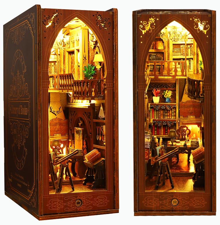 DIY Book Nook Kit - Detective Agency, 3D Wooden Puzzle Bookend for Book Nook  Shelf Insert Decor
