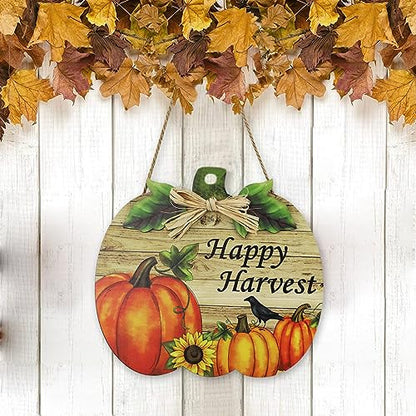 16 Pack Wood Pumpkin Cutouts Unfinished Wooden Pumpkin Hanging Ornaments DIY Pumpkin Craft Gift Tags for Thanksgiving Christmas Home Party Decoration