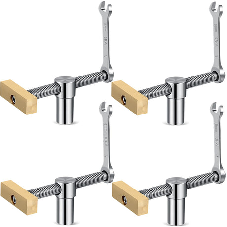 Lasnten 4 Pcs Woodworking Bench Dog for Clamp 19mm Adjustable Dog Hole Clamp 3/4 Inch Stainless Steel Brass Workbench Stop Silver Workbench Lasnten