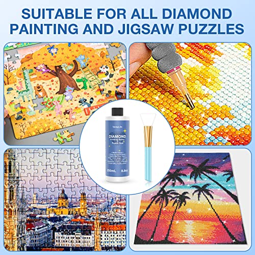 VansyLife Updated Diamond Painting Sealer 2 Pack 500ML with Silicone Brush,  5D Diamond Painting Glue Accessories Permanent Hold & Shine Effect for
