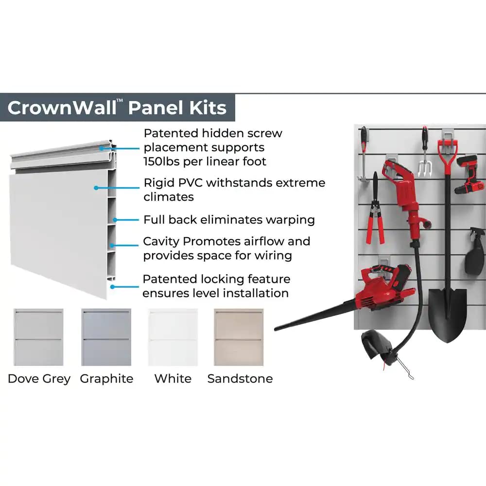 CrownWall 6" Basic Bundle (8x4 ft) with 20-Piece Locking Hook Kit (Graphite) - WoodArtSupply