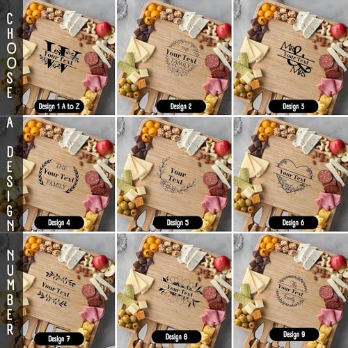 Personalized Charcuterie Board Large Cheese Board and Knife Set, Engagement Gifts, Customized Wedding Gifts for Couples Anniversary Gift Engraved ViaDante Home Concept