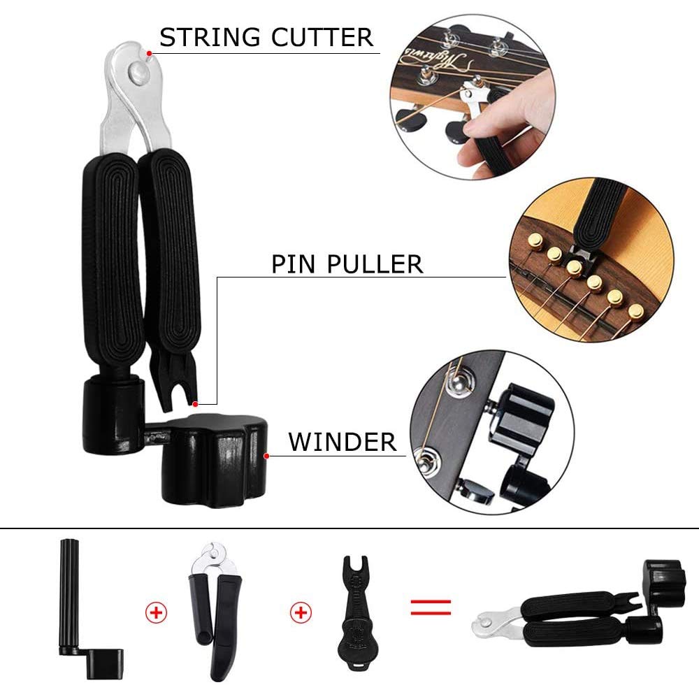 66PCS Guitar Accessories Kit, Acoustic Guitar Changing Tool, Including Acoustic Strings, Guitar Picks, Capo, String Winder&Cutter, Tuner, Guitar - WoodArtSupply