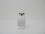 Selsela Snowy White Owl Wood Figurine Fake Decoy Miniature Great Spotted Bird Carved Small Animals Collectible Garden Statue Selsela