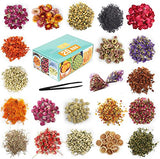 20 Bags Dried Flowers,100% Natural Dried Flowers Herbs Kit for Soap Making, DIY Candle Making,Bath - Include Rose Petals,Lavender,Don't Forget SACATR