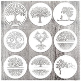 Stencils for Painting on Wood 12" Welcome Stencils for Crafts Drawing Tree of Life Reusable Plastic Art Templates for Adults Wood Burning Paint Home Pkqon
