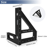 HFM 3D Multi-Angle Woodworking Square Measuring Ruler,45/90 Degree Aluminum Alloy Measuring Protractor High Precision Layout Measuring Tool for Heavy fog mountain