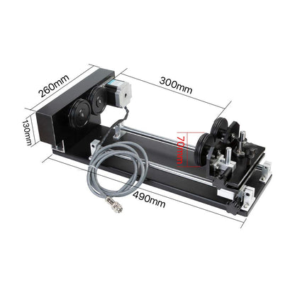 Cloudray Co2 Laser Rotary Attachment Rotary Axis 2 Axis CNC Laser Rotary Attachment with Nema 23 2-Phase Stepper Motor(Roller-4 Pin)