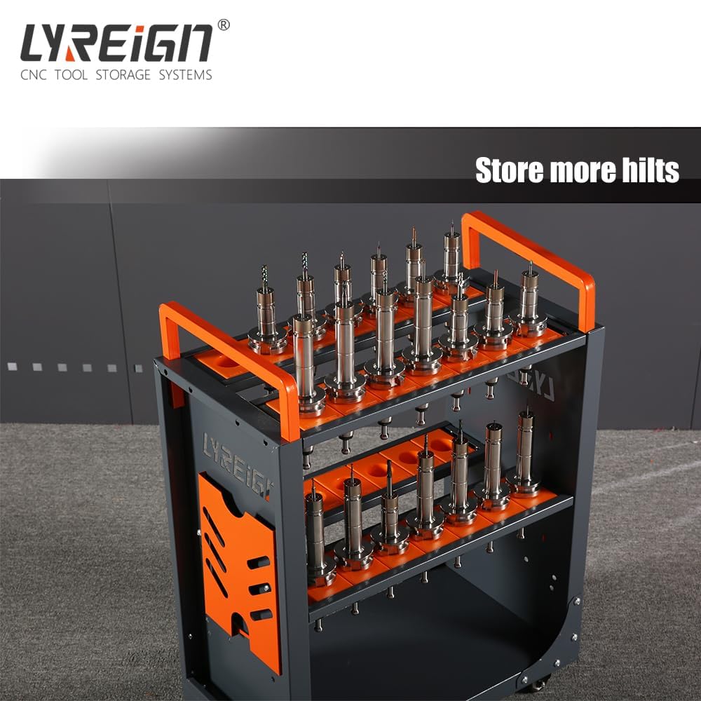 LYREIGN CAT40 BT40 HSK63 CNC Tool Holder with Spring Collets for CNC Milling Machine Center Transfer Cart CNC Tool cart… LYREIGN